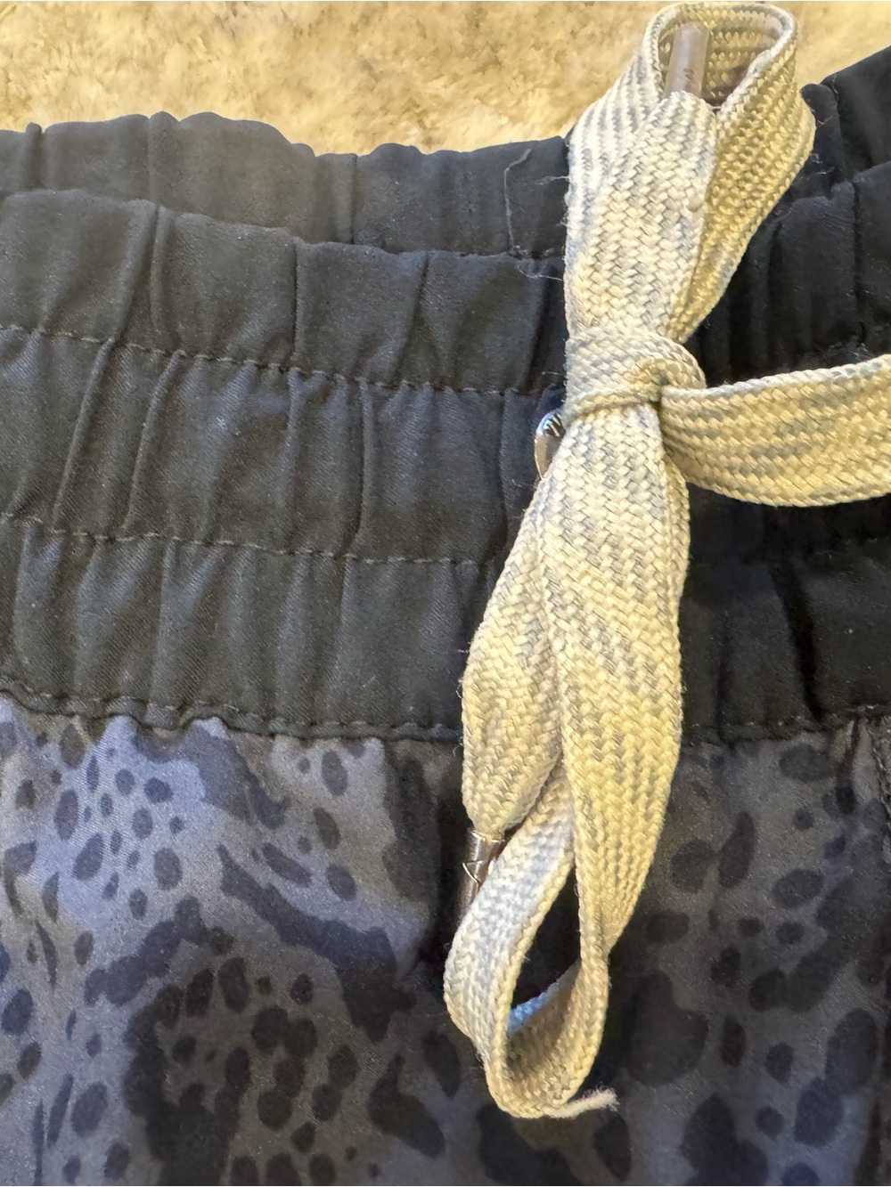 Vuori Charcoal Leopard-Print Shorts with Navy Trim - Picture 3 of 7